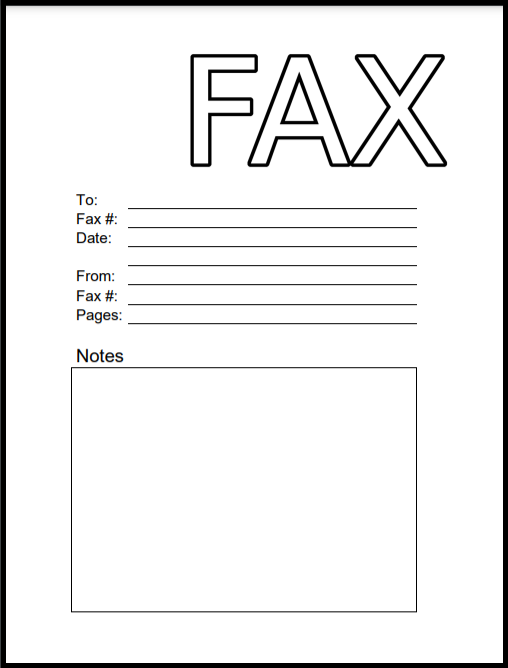 Fax cover sheet