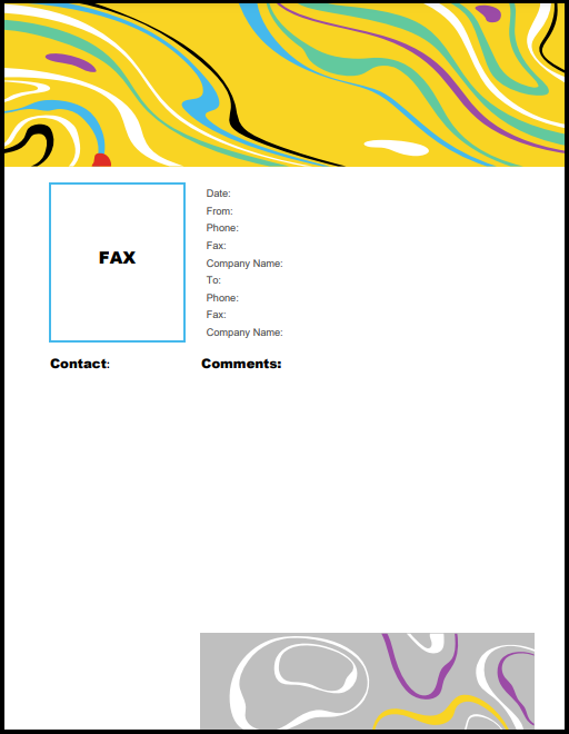 Coloured Fax cover sheet