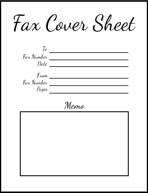 Cursive Fax COVER