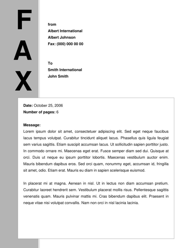 Accounting Fax Cover Sheet- Template 5-1