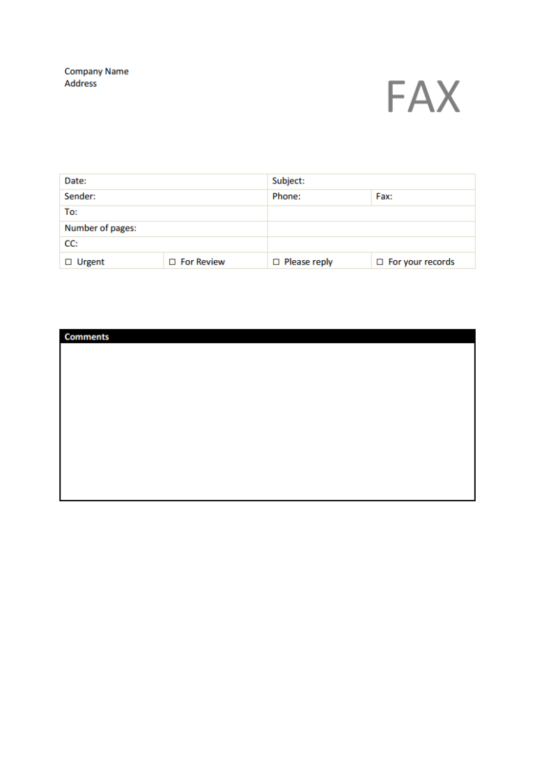 {10+} Free Microsoft Word Fax Templates [download Now]